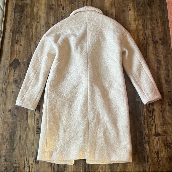 Express Womens Ivory Wool Blend Pea Coat Size Medium - Picture 7 of 7